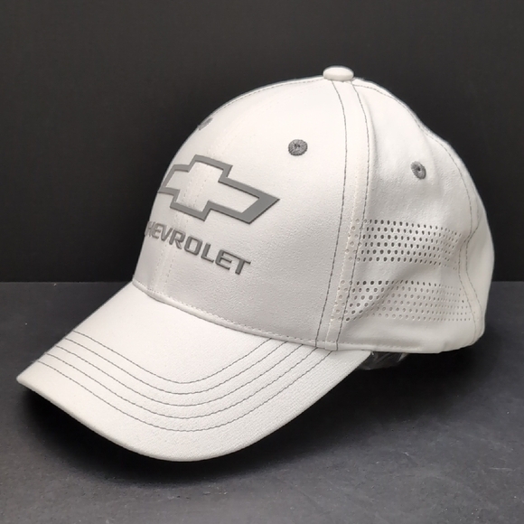 Choko Chevrolet White/ Gray Velcro Strap Back Hat. - Picture 1 of 8